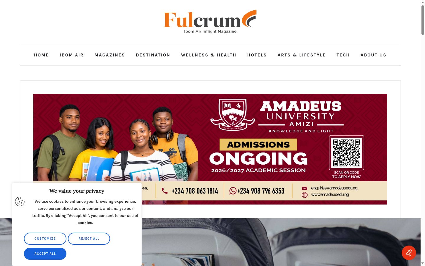 Screenshot of the consent banner shown before any interaction