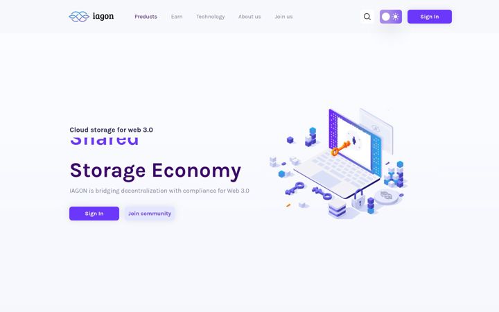 Screenshot of iagon.com