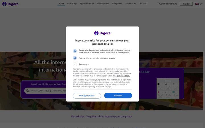 Screenshot of iagora.com