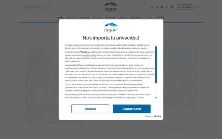 Screenshot of iagua.es
