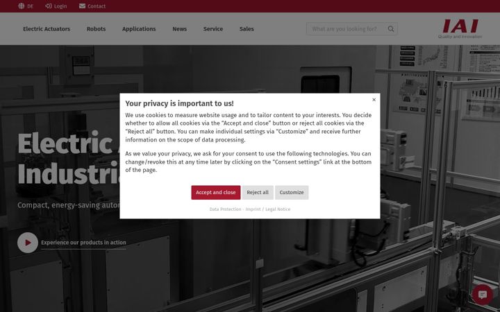 Snímek obrazovky iai-automation.com