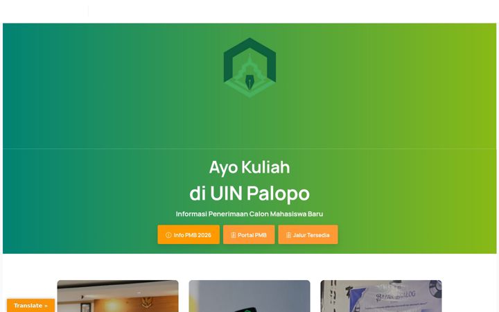 Screenshot of iainpalopo.ac.id