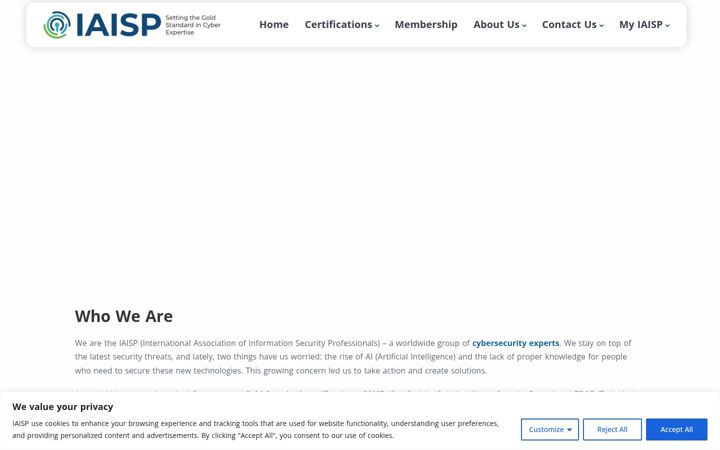 Screenshot of iaisp.org