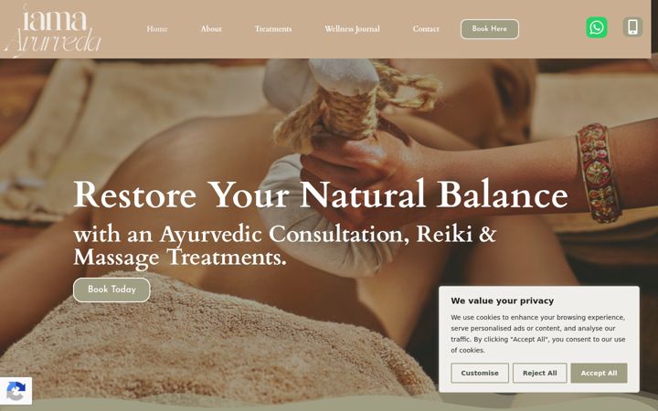 Екранна снимка на iamaayurveda.com