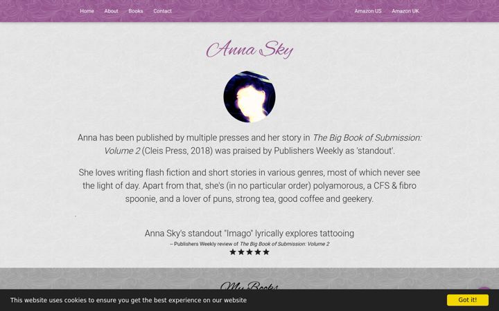 Screenshot of iamannasky.com
