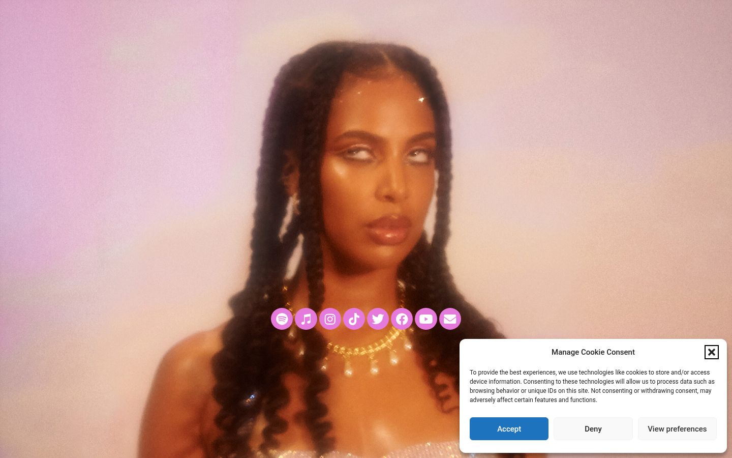 Capture d'écran de la bannière de consentement affichée avant toute interaction