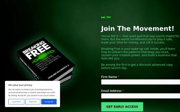 Screenshot of iambreakingfree.com