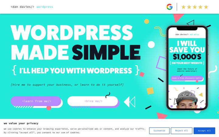 Screenshot van iamdandavies.com