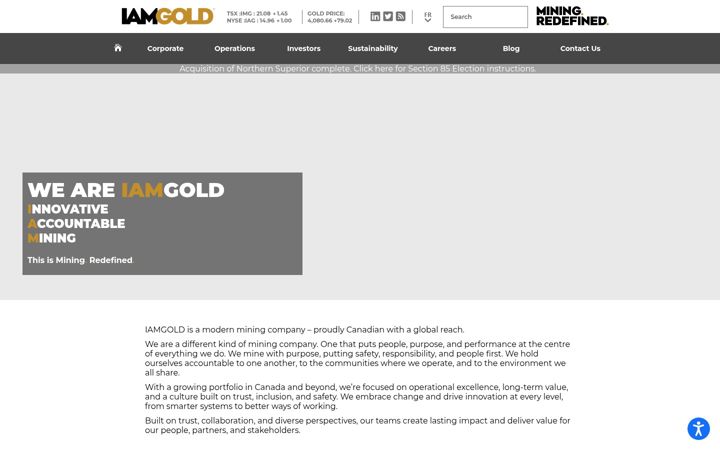 Screenshot of iamgold.com