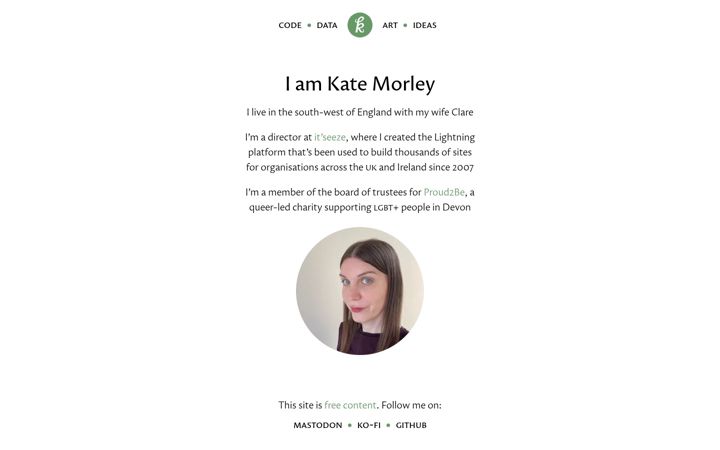 Screenshot of iamkate.com