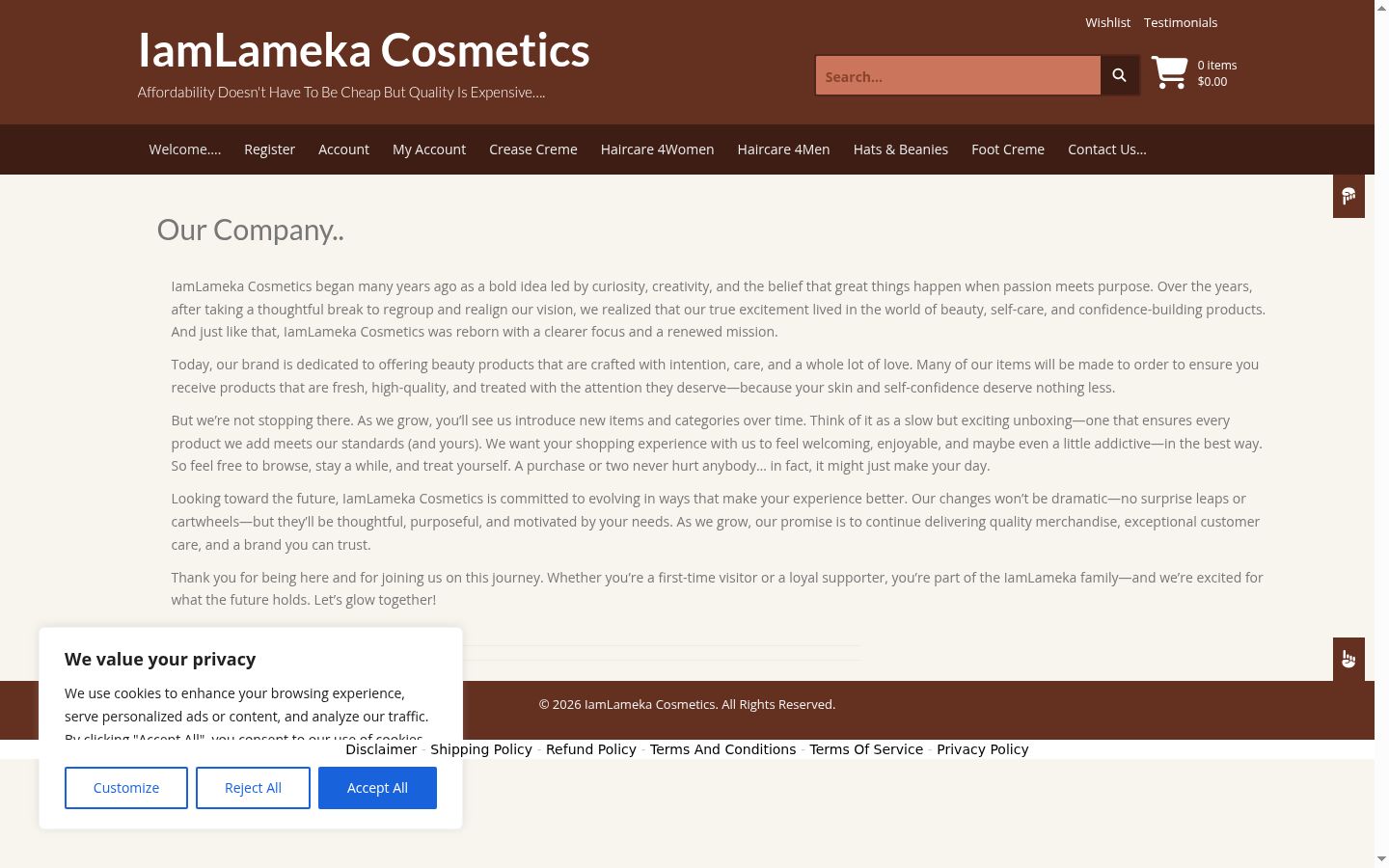 Screenshot of the consent banner shown before any interaction