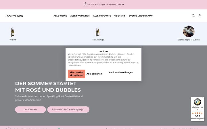 Screenshot of iamnotwine.com