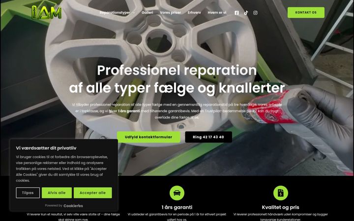Screenshot of iampowdercoating.dk