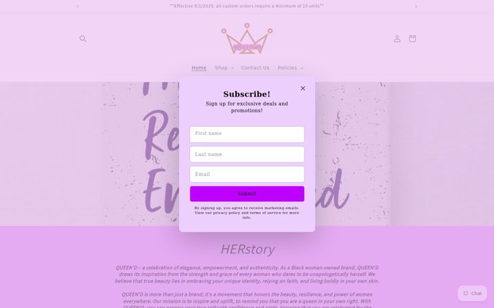 Screenshot of iamqueend.com
