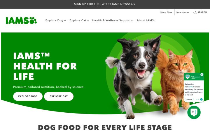 Screenshot of iams.com