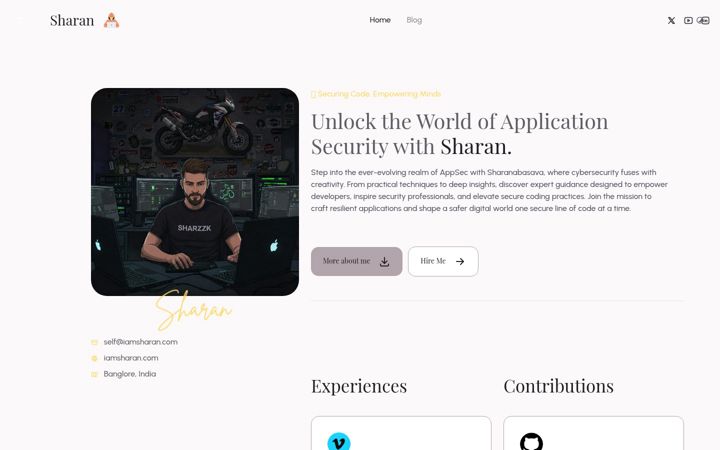 Screenshot of iamsharan.com