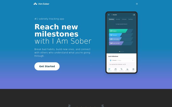 Screenshot of iamsoberapp.com