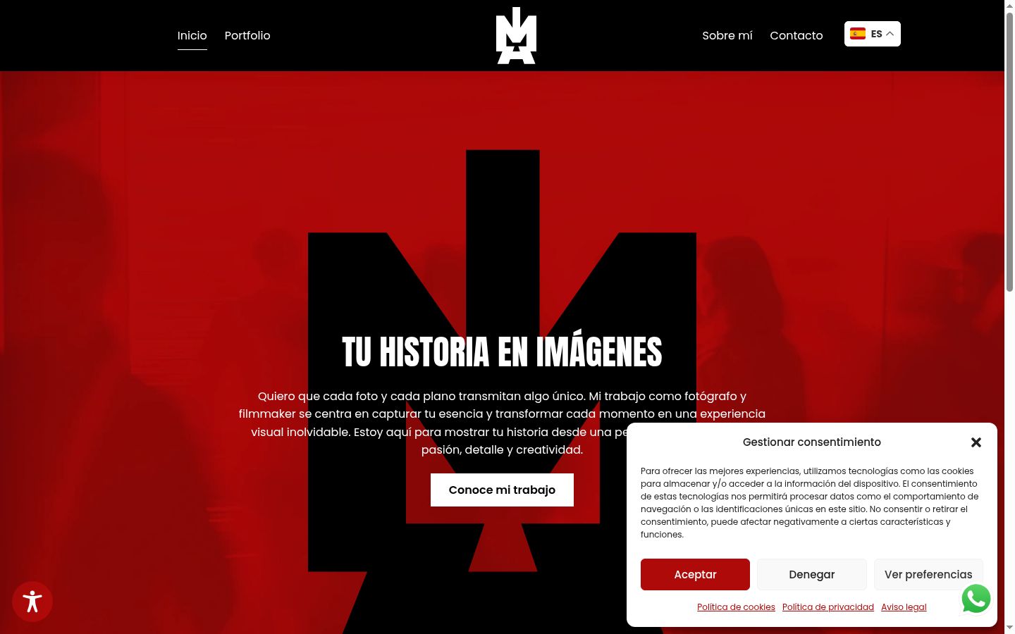 Screenshot of the consent banner shown before any interaction