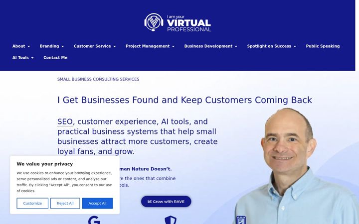 Screenshot of iamyourvirtualprofessional.com