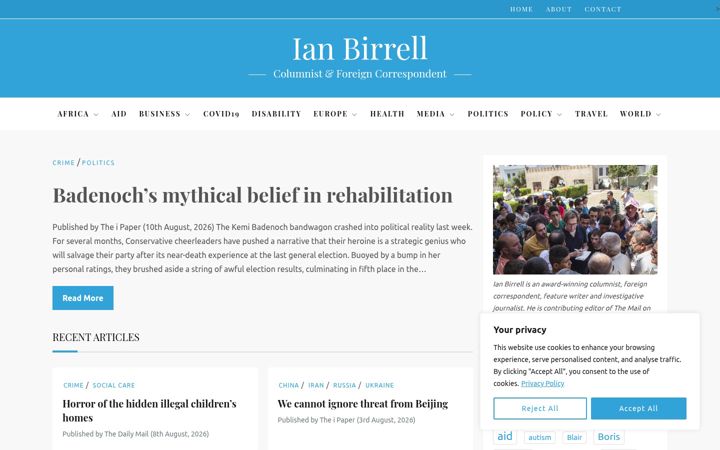 Screenshot του ianbirrell.com