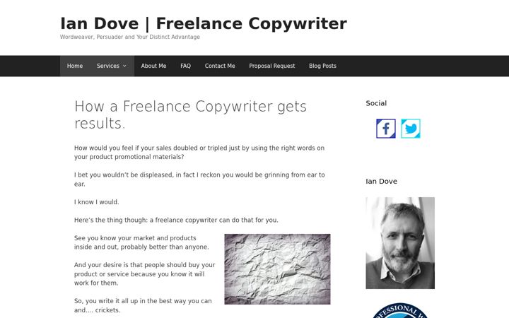 Screenshot of iandove.com