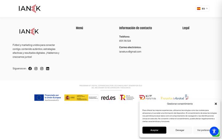Screenshot of ianek.com