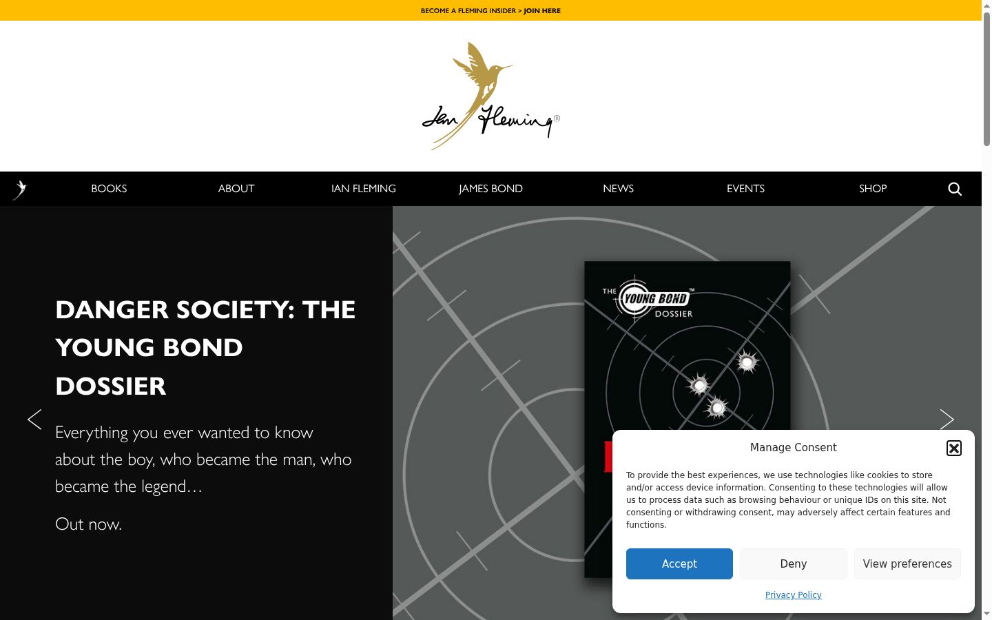 Screenshot of the consent banner shown before any interaction