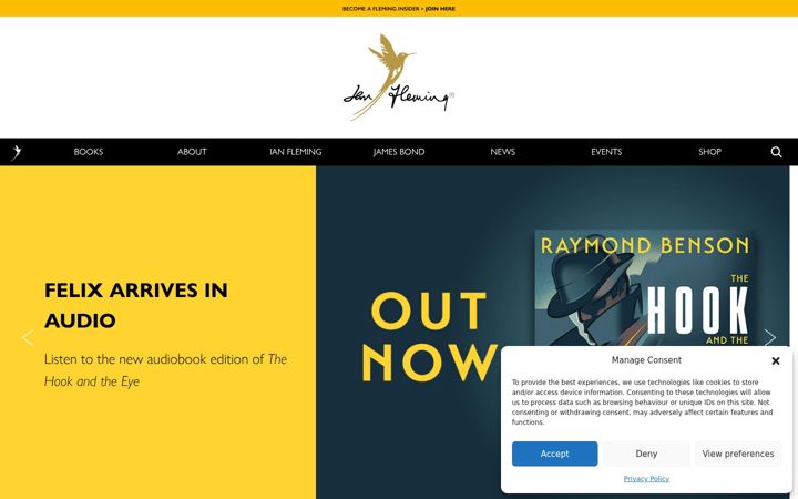 Screenshot of ianfleming.com