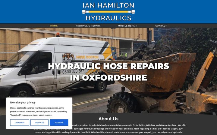 Screenshot of ianhamiltonhydraulics.co.uk