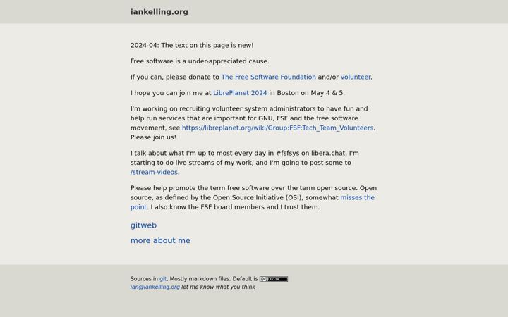 Screenshot of iankelling.org