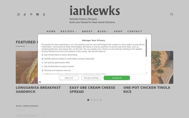 Screenshot of iankewks.com