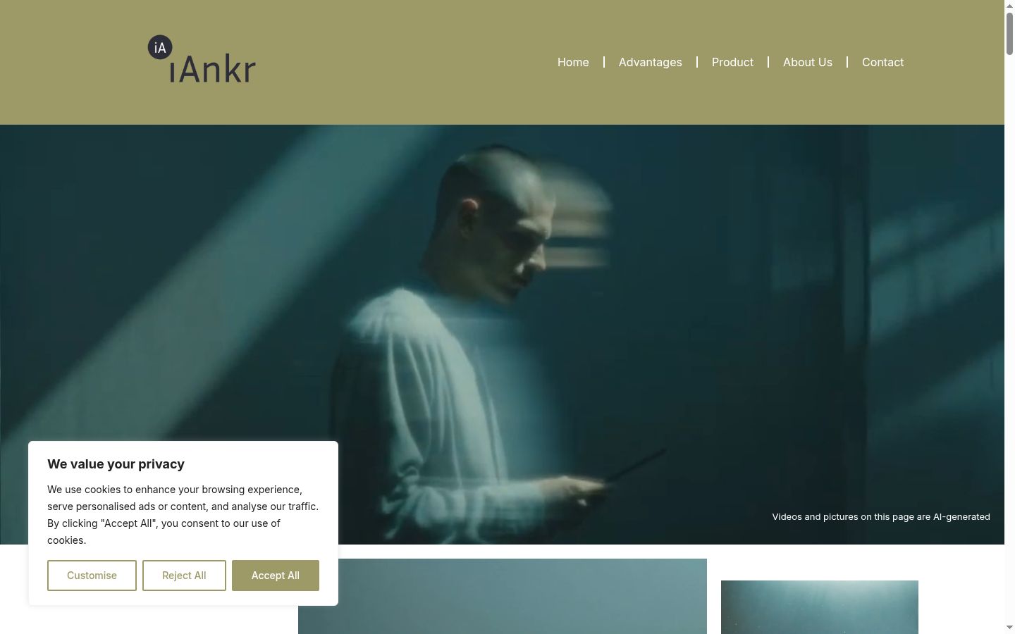 Screenshot of the consent banner shown before any interaction