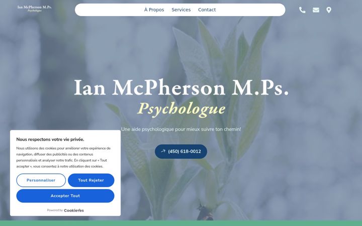 Screenshot of ianmcphersonpsychologue.com