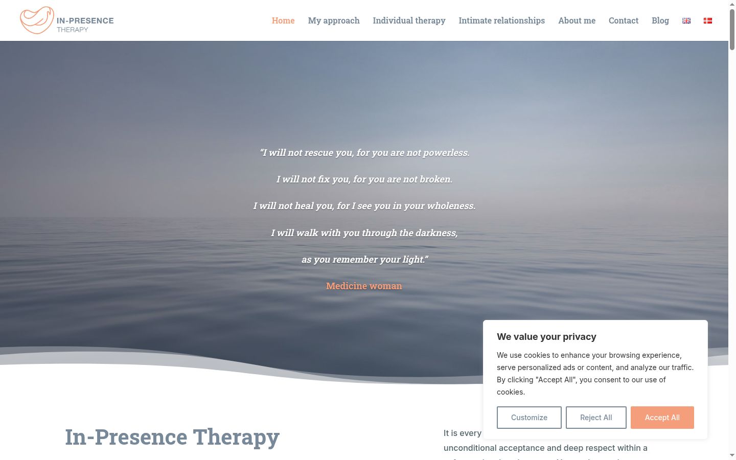 Screenshot of the consent banner shown before any interaction