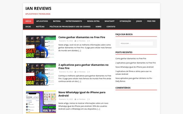 Screenshot of ianreviews.com