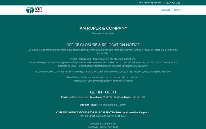 Screenshot of ianroper.com