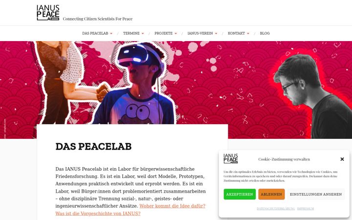 Screenshot of ianus-peacelab.de