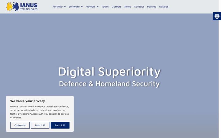 Screenshot stránky ianus-technologies.com