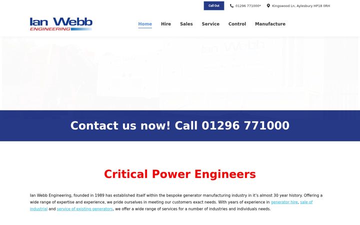 Screenshot of ianwebbengineering.co.uk
