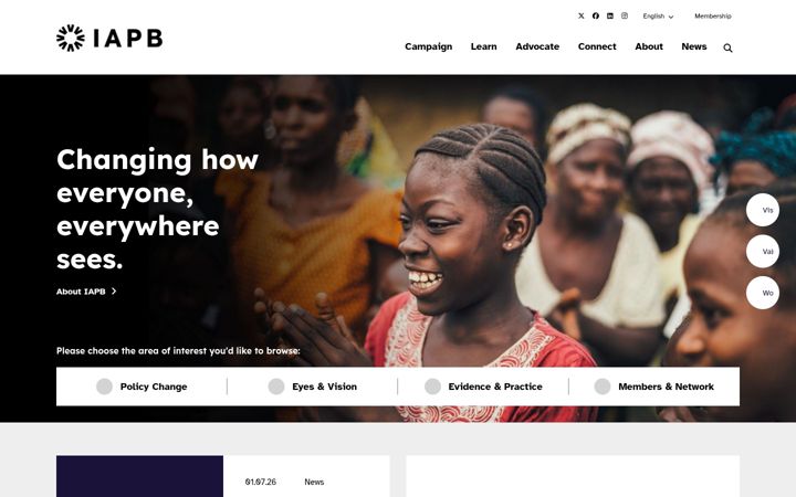 Screenshot of iapb.org