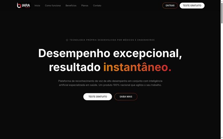 Screenshot of iarahealth.com