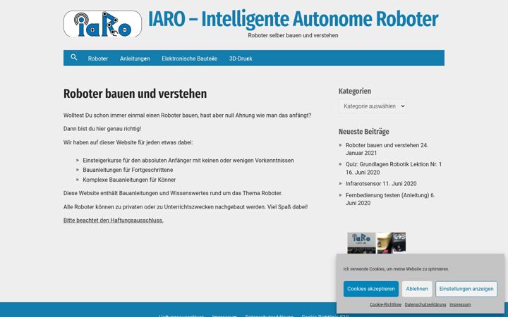 Screenshot of iaro.de