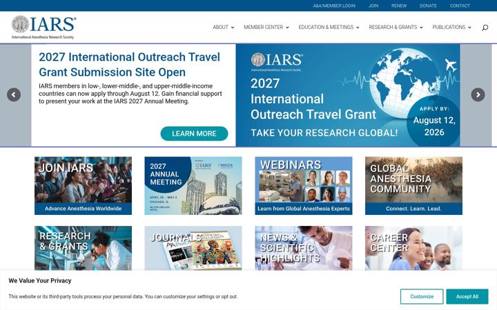 Screenshot of iars.org