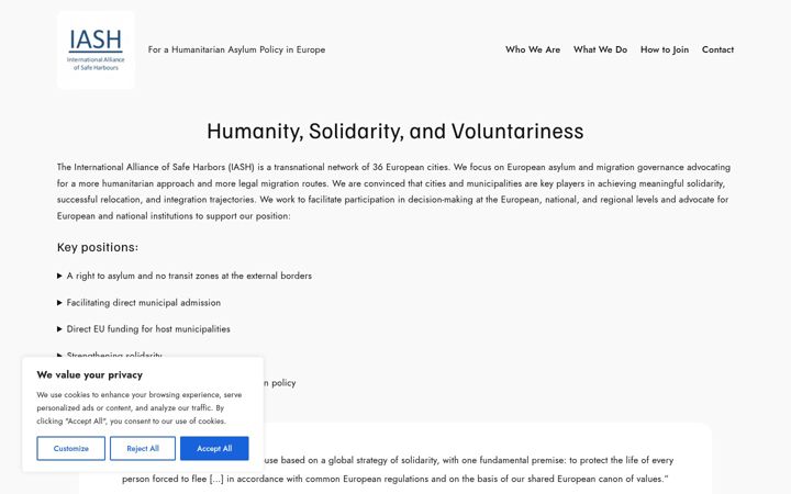 Screenshot of iash-eu.org