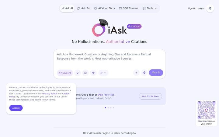 Screenshot of iask.ai