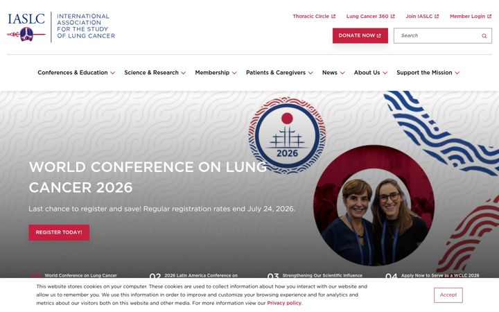 Screenshot of iaslc.org