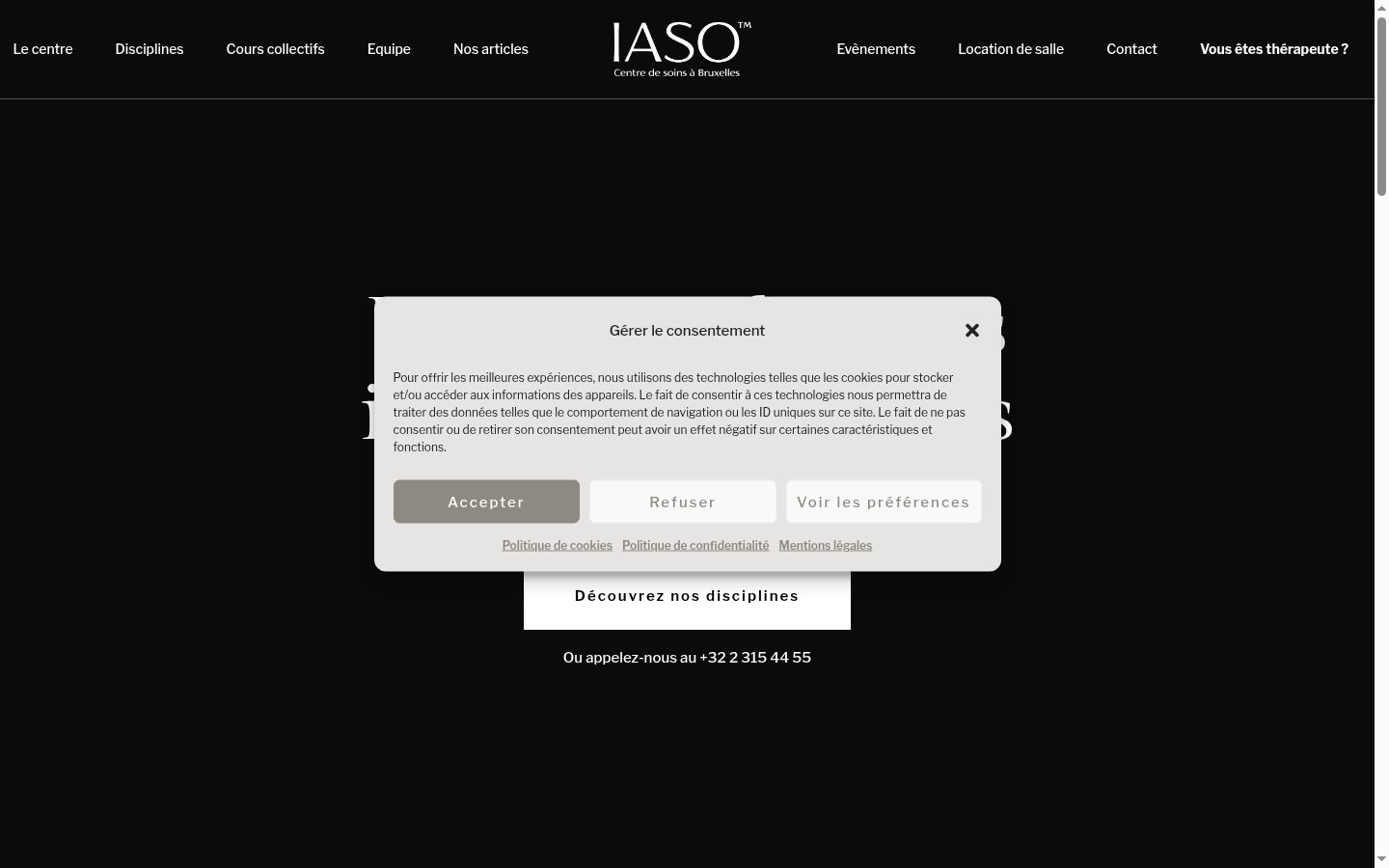 Screenshot of the consent banner shown before any interaction