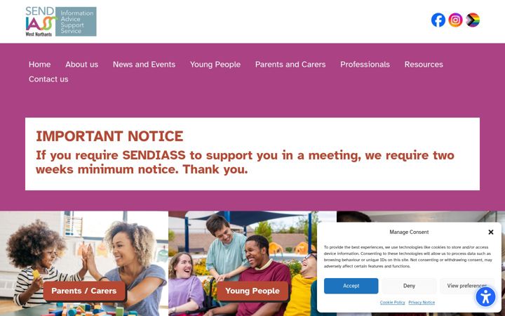 Screenshot of iassnorthants.co.uk