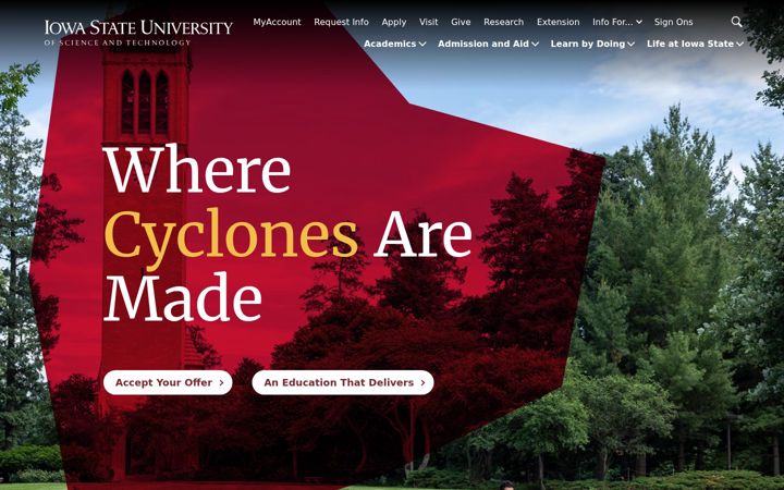 Екранна снимка на iastate.edu