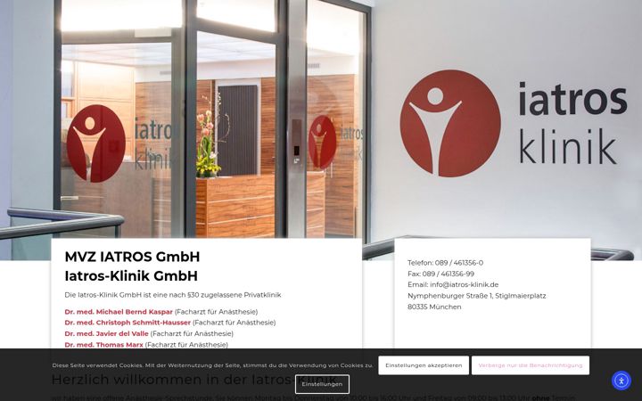 Skjermbilde av iatros-klinik.de